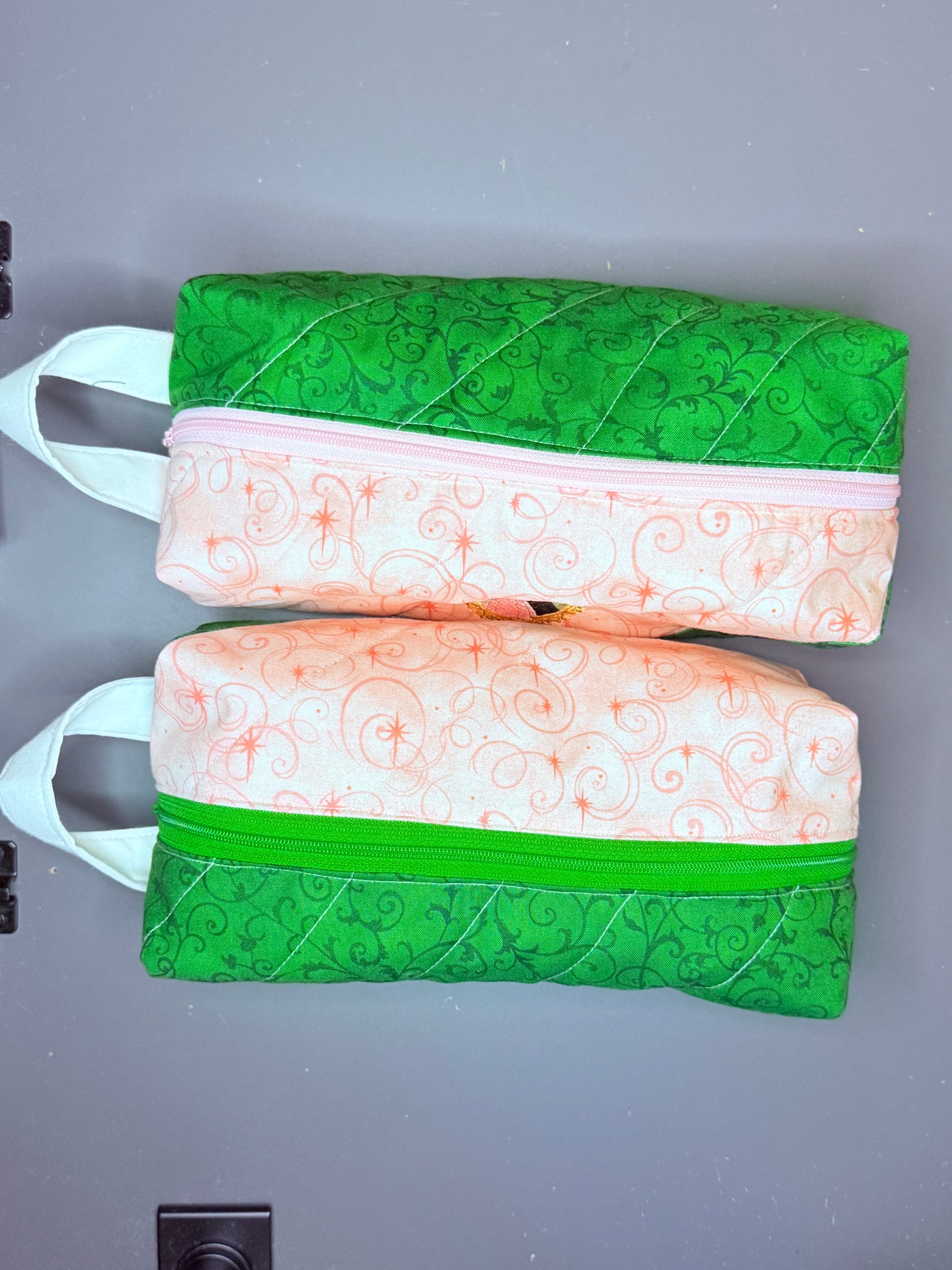 Pink and Green Witches Boxy Pouch