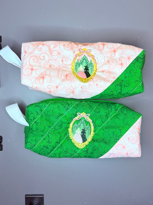 Pink and Green Witches Boxy Pouch