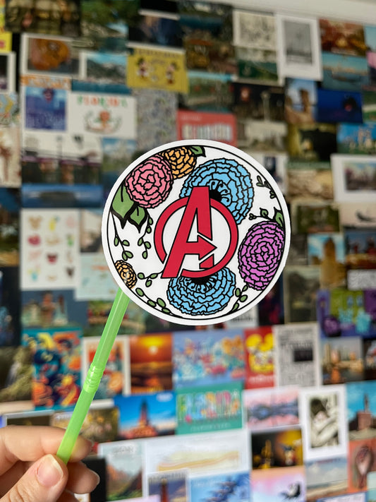 Avengers Logo Floral Sticker