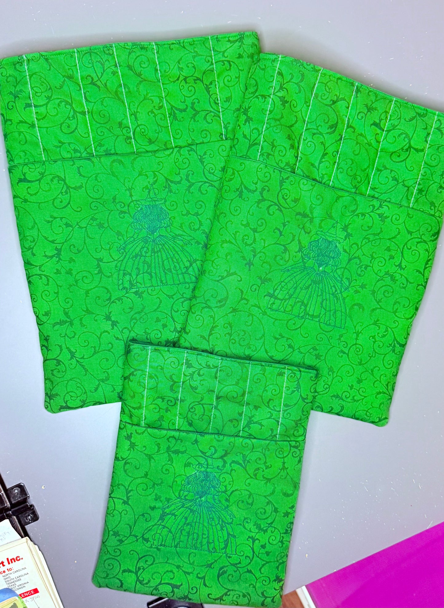 Green/pink Witch book sleeves