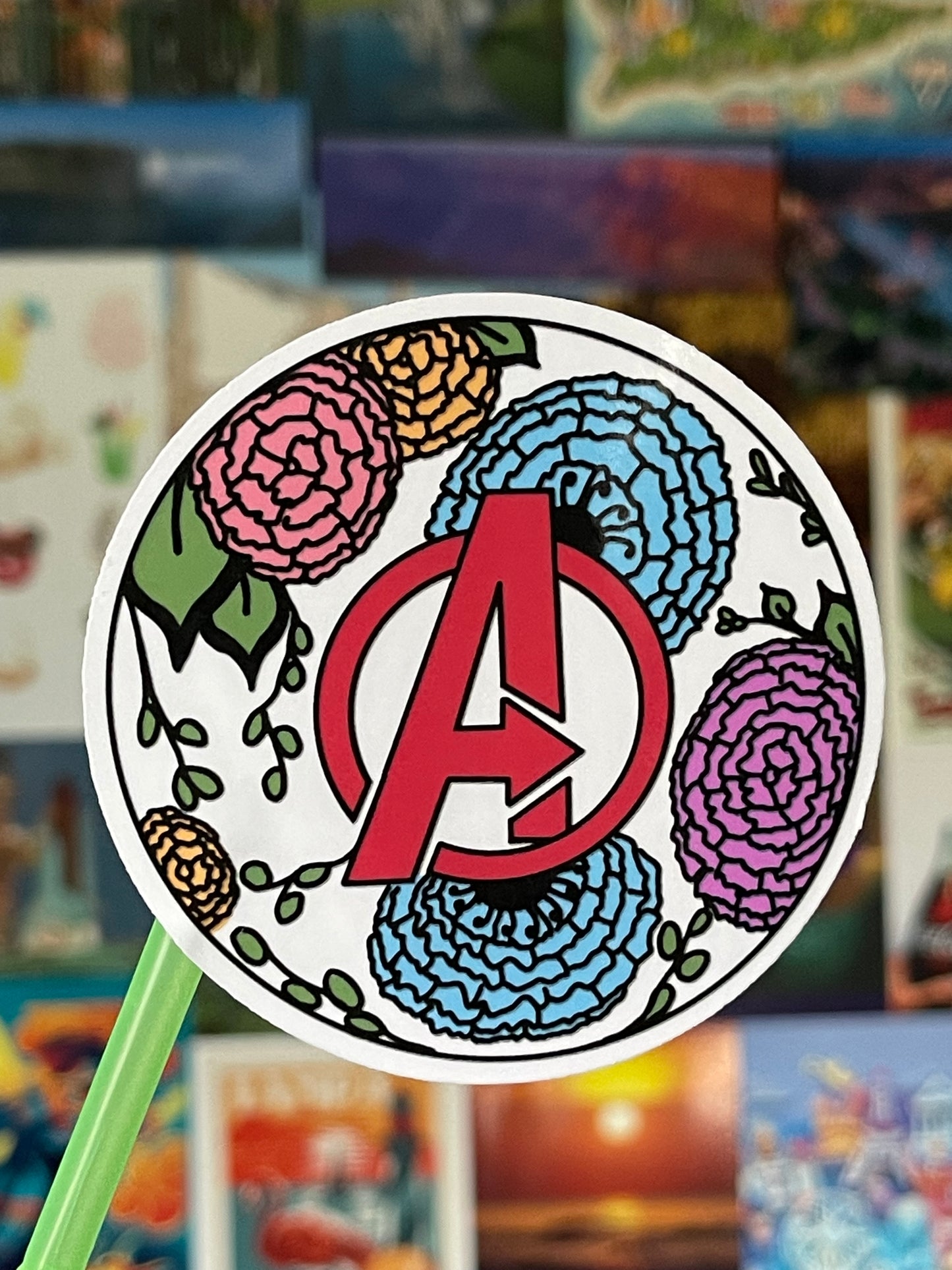 Avengers Logo Floral Sticker