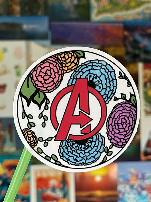 Avengers Logo Floral Sticker