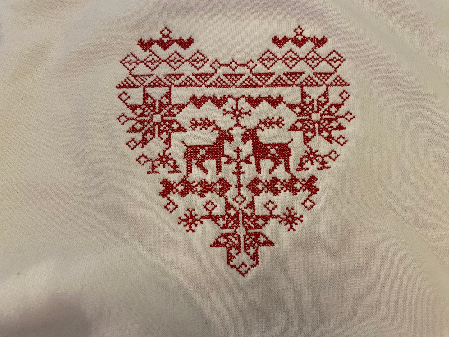 Cross Stitch Design Christmas Sweatshirt