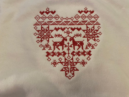 Cross Stitch Design Christmas Sweatshirt